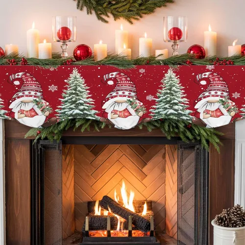 Miniatura 7 de Funda para bufanda de chimenea con diseño de muñeco de nieve azul para Navidad, Halloween, Acción de Gracias, otoño, decoración de interiores