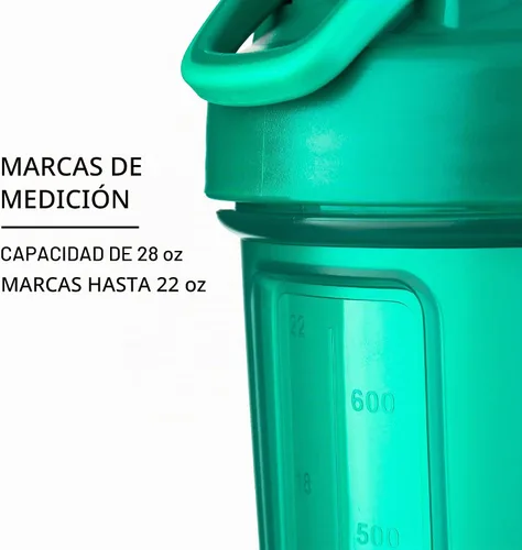 BlenderBottle Classic V2 - Botella mezcladora perfecta para batidos de proteínas y antes del entrenamiento, 28 onzas (paquete de 2), transparente,