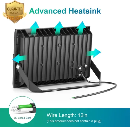 Miniatura 3 de USTELLAR Paquete de 3 luces LED de 80 W para exteriores, cableadas, brillantes, 800 W, equivalente a 24000 lúmenes, luz de seguridad, lámpara