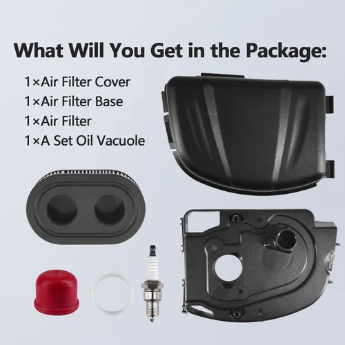 Miniatura 7 de 594107 594106 595658 Kit de cubierta para filtro de aire para cortacésped con filtro de aire y base de filtro de aire del motor, compatible