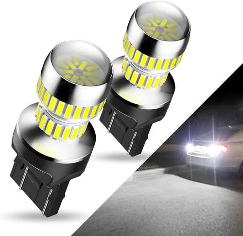 Miniatura 10 de AUXITO 1156 Foco LED blanco 400% súper brillante 7506 BA15S P21W, foco de repuesto con proyector para luz de reversa, luz trasera, luz de freno