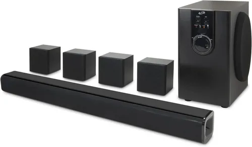 iLive Electronics Sistema de cine en casa 5.1 con Bluetooth, 6 altavoces envolventes, montaje en pared, incluye control remoto, negro (IHTB159B)