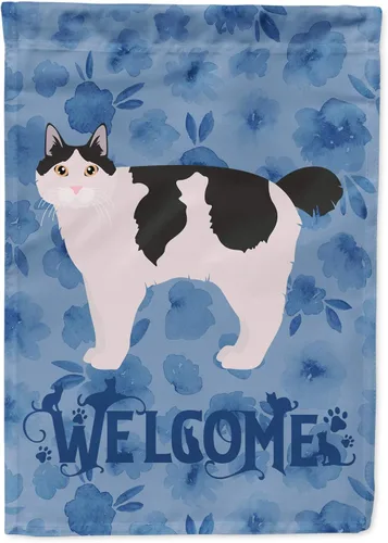 Miniatura 130 de Caroline's Treasures CK4813CHF - Bandera de bienvenida con gato abisinio azul, manga grande, para porche, para colgar en la pared, poliéster
