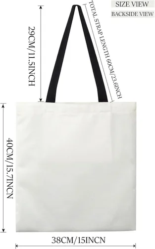 Miniatura 7 de TeeYee Bolsa de lona para compras, bolsa de playa ligera con asas, bolsas de comestibles reutilizables, adecuadas para actividades de regalo