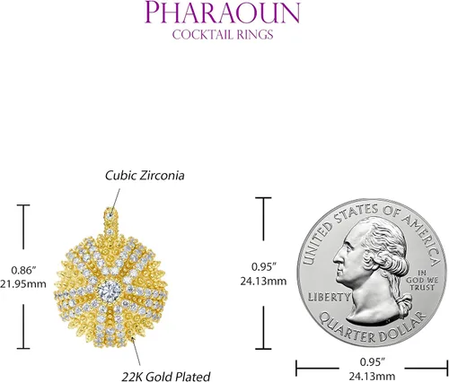 Miniatura 4 de Pharaoun - Colgante de plata de ley 925 con circonita cúbica redonda de 78 pulgadas con cúpula para cóctel, Metal Metal Piedra preciosa, circonita