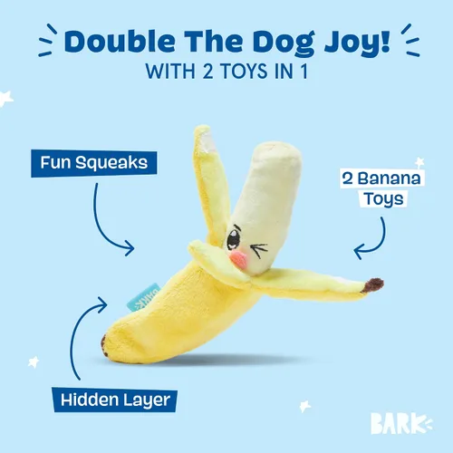 Miniatura 2 de Barkbox Juguete para Perros 2 en 1 Interactivo, Exterior de Felpa con Chirriador y Material Crujiente, Juguete para Perro Desgarrable con Pelota