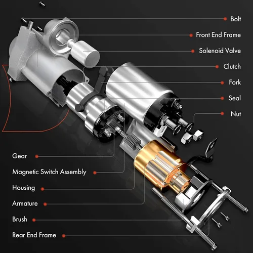 Miniatura 4 de A-Premium Motor de arranque compatible con Mitsubishi Montero 89-02, 3000GT 98-95 y Dodge Stealth 91-96 y Hyundai Sonata 90-94, V6 3.0L, 12V 1.2KW 8