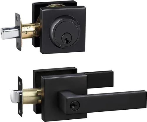 Juego de cerraduras de puerta delantera, juego de cerradura de puerta exterior, manija de puerta con cerradura de cerrojo de un solo cilindro,