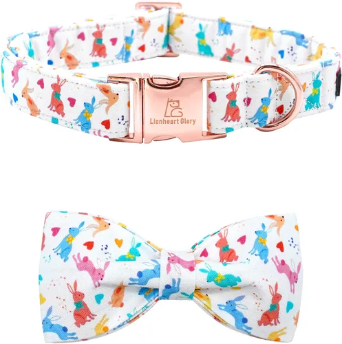 Miniatura 23 de Lionheart glory Collar de perro, Collar de perro para niños con corbatín azul ajustable, Collar con corbata para perros grandes Bandera