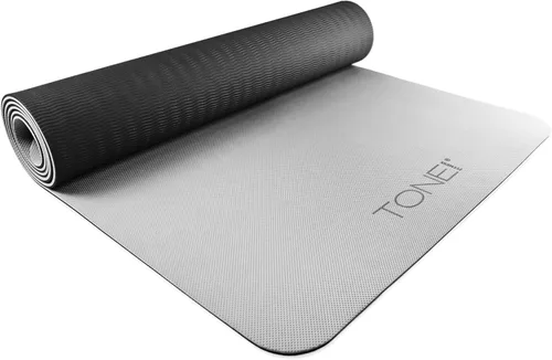 Miniatura 24 de TONE Fitness Esterilla de yoga antideslizante de 1/4 pulgadas de grosor para ejercicios y pilates para entrenamientos en casa con correa