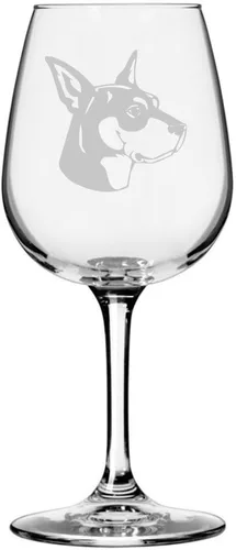Miniatura 263 de Copa de vino de 12.75 onzas con diseño de perro grabado
