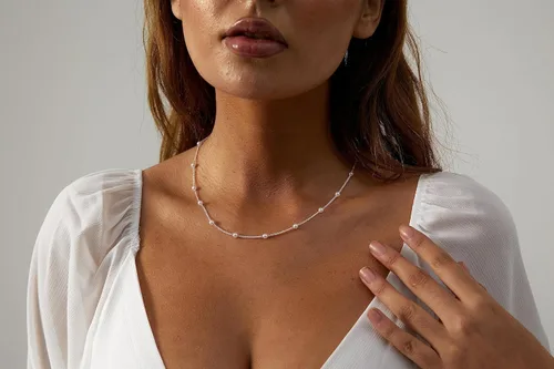 Miniatura 3 de MIDEEO Delicados collares de perlas para mujer, chapados en oro de 14 quilates, collar de cadena de perlas, gargantilla exquisita, regalo de joyería