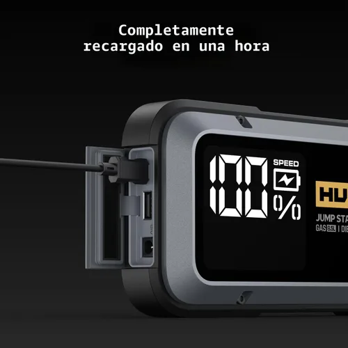 Miniatura 5 de Hulkman Alpha85, Gris Espacial, Arrancador Inteligente de 2000A 74Wh, Amplificador de Batería de Coche Portátil de 12V con Pantalla de 3.3", Paquete