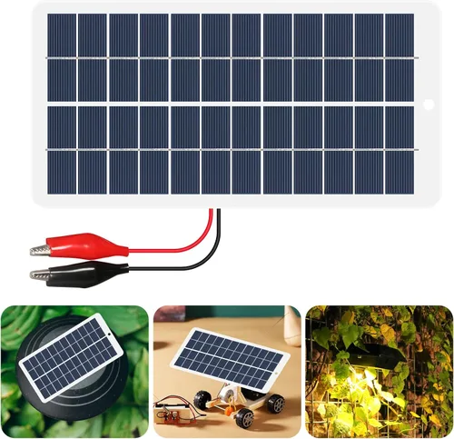 Miniatura 8 de Maxmartt Cargador solar, panel solar portátil de 15 W, batería solar de 12 V, cargador de batería de celdas solares (con clip de batería)