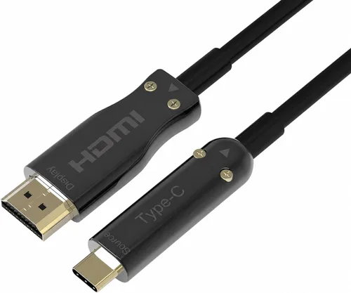 Pacroban Cable USB tipo C a HDMI de fibra óptica - 4K 60Hz, compatible con Thunderbolt 3, largo (25 pies)