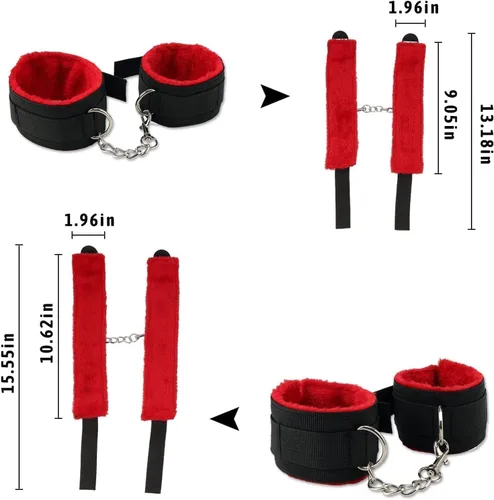 Miniatura 3 de Correas de cama Sex King Kit de sujeción ajustable para muñeca y tobillo, cuerda de servidumbre y lazos sexuales para tobillos y muñecas, bandas