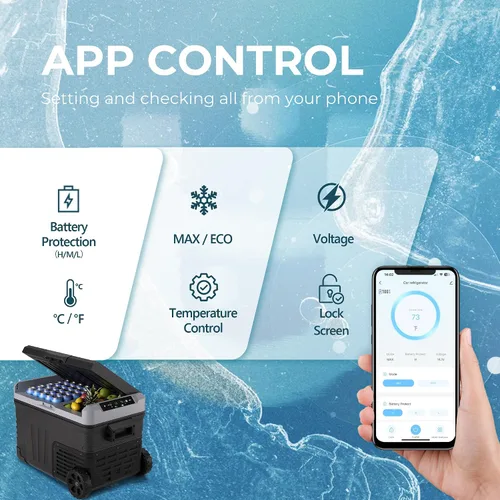 Miniatura 2 de EUHOMY Refrigerador de 12 voltios, enfriador eléctrico de doble zona de 35 cuartos (33 litros), congelador portátil de 12 V/24 V CC 110-240 V CA