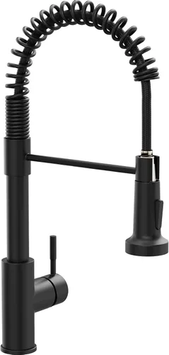 Miniatura 26 de GIMILI Grifo de cocina con pulverizador desplegable orificio único grifo de fregadero de acero inoxidable, adecuado para granjas, RV, lavandería