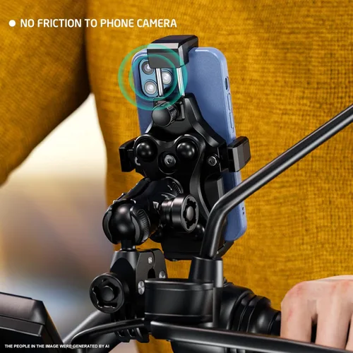 Miniatura 4 de iMESTOU - Soporte de teléfono para motocicleta antivibración, 1 pulgada de bola para manillar, antirrobo y rotación de 360°, se adapta a teléfonos