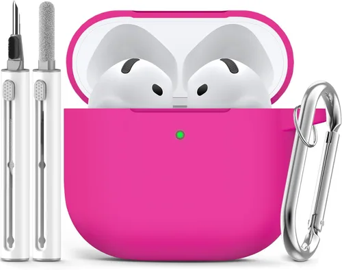 Miniatura 25 de Ljusmicker – Funda para AirPods 4 (2024) con cierre magnético en la tapa y juego de limpieza, funda protectora de silicona suave para Apple AirPods