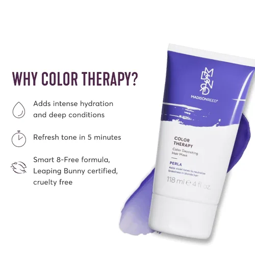Miniatura 2 de Madison Reed Color Therapy – Perla Blonde Mascarilla tonificante para el cabello SmartDye, neutraliza el cobrizo en cabello rubio y gris