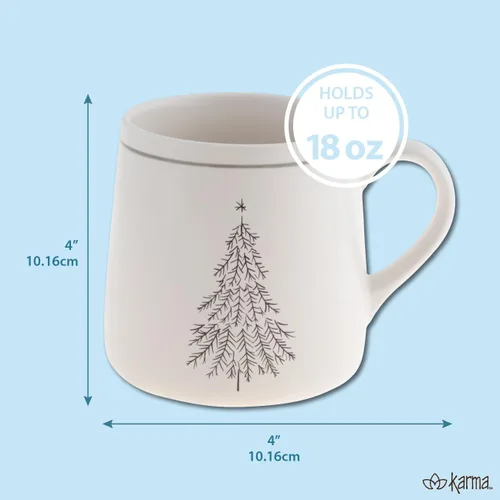 Miniatura 3 de Karma Gifts, Taza Blanca de Invierno, Árbol de Navidad 18 OZ