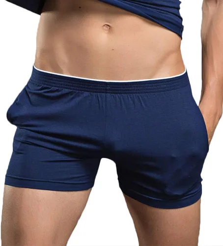 Miniatura 5 de Rexcyril Pantalones cortos de algodón para hombre, para correr, entrenamiento, gimnasio, descanso, dormir