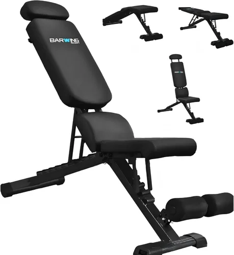 Miniatura 10 de BARWING Adjustable Foldable Portable Weight Bench for Home Gym,700-800LBS Flat Incline Decline Workout Bench for Full Body Workout Easy Assembly for