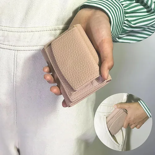 Miniatura 6 de Mini cartera unisex con bloqueo RFID con bolsa para monedas, bolsillo organizador de fraude de tarjetas de crédito, plegable, delgado y compacto
