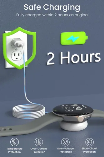Miniatura 6 de Cable USB para cargador de reloj Pixel, cable de carga de repuesto de 3.3 pies solo para Google Pixel Watch 1 estación de carga de reloj inteligente