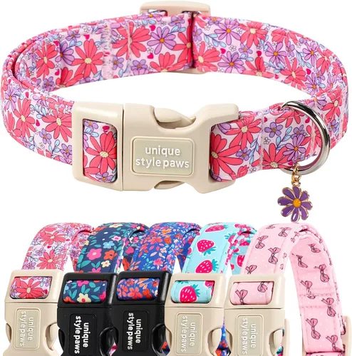 Miniatura 29 de Unique style paws - Collar para perro con hebilla de metal, naranja, duradero, lindo collar para perros pequeños, medianos y grandes
