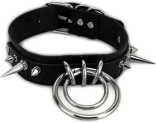 Miniatura 3 de JOYMIN Gargantilla de moda de piel sintética para Halloween, collares para mujeres y niñas, gargantilla gótica, collar punk ajustable