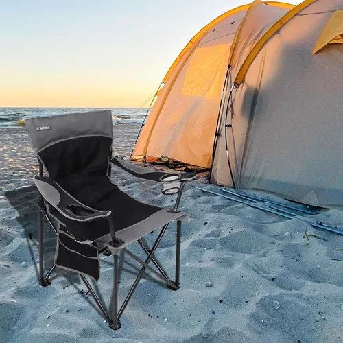 Miniatura 6 de Sillas de camping portátiles de gran tamaño, sillas plegables para exteriores con bolsillo y portavasos, bolsa de transporte para camping, portones