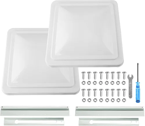 Paquete de 2 cubiertas universales de ventilación de techo de 14 pulgadas, tapa de ventilación de repuesto para RV, remolque, cámper, autocaravana,