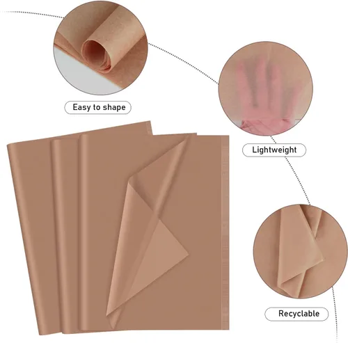 Miniatura 3 de NEBURORA 120 hojas de papel de seda marrón oscuro para envolver, 14 x 20 pulgadas - Papel de envolver marrón a granel para bolsas de regalo