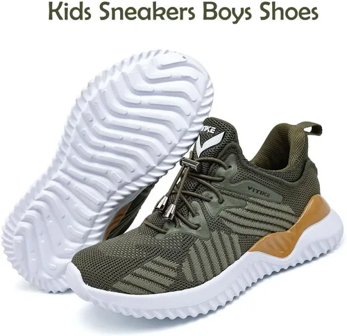 Miniatura 6 de JMFCHI Zapatillas Deportivas de Malla Tejida para Niños y Niñas, Zapatos Deportivos Transpirables y Ligeros para Correr para Niños, Zapatos
