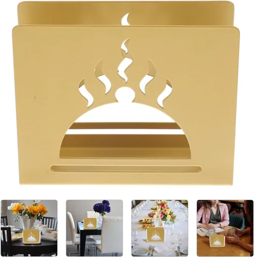 Miniatura 8 de Hollow-out Metal Napkin Holder Decorative Napkin Stand Vertical Tissue Organizer for Coffee Shops and Home Kitchen Table, Gold Finish