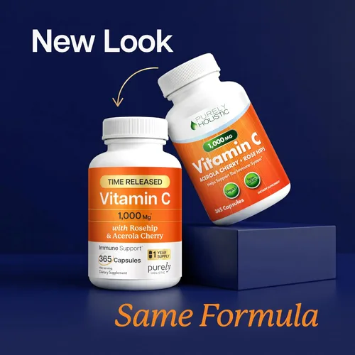 Miniatura 2 de Vitamina C de 1000 mg Apoyo inmunológico Cápsulas de liberación temporal Suministro de 1 año Suplemento de vitamina C con cereza de acerola