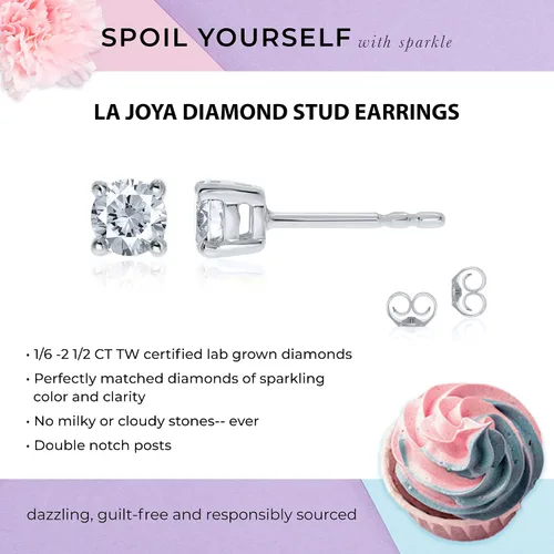 Miniatura 4 de La Joya Aretes de diamantes de 16-2 12 quilates Aretes de diamantes cultivados en laboratorio de oro real de 14 quilates para hombres y mujeres