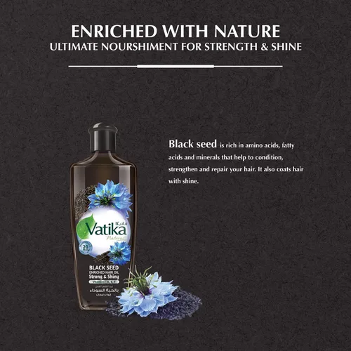 Miniatura 4 de Vatika Naturals Dabur - Aceite para el cabello enriquecido con semillas negras – Suero fortalecedor y potenciador del brillo con extracto