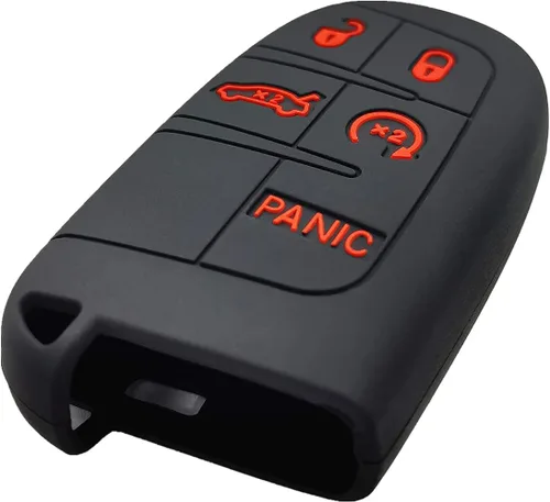 Miniatura 4 de REPROTECTING Funda de llavero de goma de silicona Compatible con Chrysler 200 300 2011-2021 Dodge Challenger Charger Dart Durango Journey Fiat 500 L
