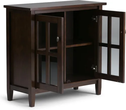 Miniatura 4 de Simpli Home - Mueble bajo Warm Shaker para almacenamiento, Pino, Marrón (Tobacco Brown)