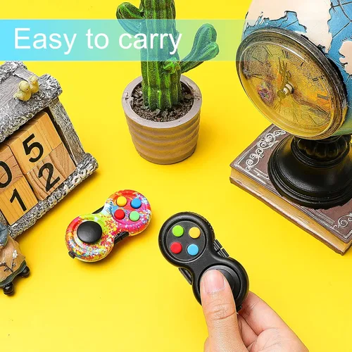 Miniatura 6 de Skylety 2 piezas de juguetes para la ansiedad para adultos, controlador, almohadilla para aliviar el estrés, cubo clicker, controlador de juego