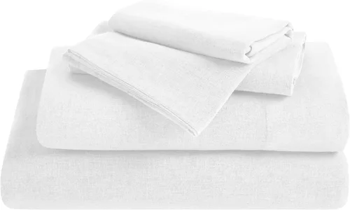 Superior Juego de sábanas de mezcla de lino y algodón, sábanas para decoración del hogar, ropa de cama sólida moderna que incluye 1 sábana bajera de