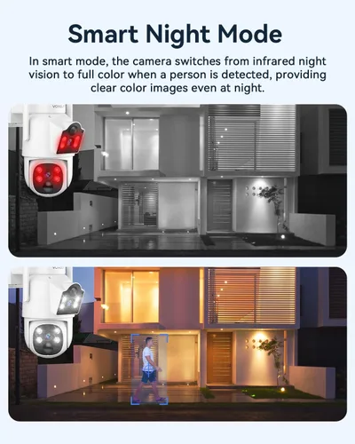 Miniatura 8 de Cámara solar inalámbrica para exteriores, 2 cámaras solares de doble lente de 4MP+ 4MP para sistema de seguridad del hogar con monitor de 12