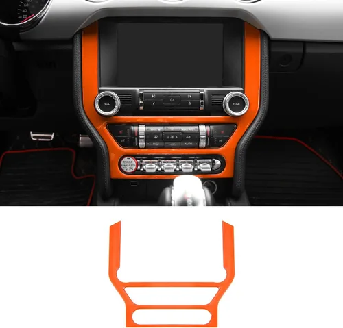 CheroCar para Ford Mustang - Cubierta de Marco de Pantalla de Navegación para Consola Central, Decoración Interior Compatible con Ford Mustang
