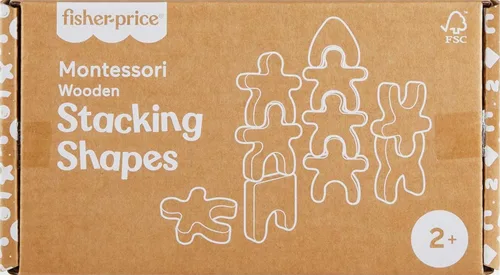 Miniatura 6 de Fisher-Price Formas apilables de juguete Montessori de madera, sello de excelencia de la Sociedad Montessori Americana, actividad de aprendizaje