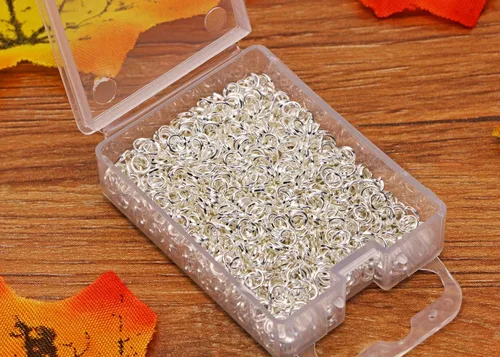 Miniatura 4 de Shapenty 1200 anillos de salto abiertos de hierro chapados en plata, a granel, para manualidades, aretes, collares, pulseras, colgantes