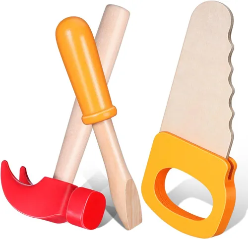 jojofuny 1 juego de martillo de madera, herramienta de simulación de simulación, martillo de juguete para niños, herramienta de madera para niños