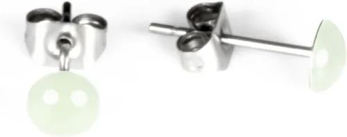 Miniatura 13 de Glow-in-the-Dark 5mm Round Stainless Steel Stud Earrings for Women, Teens & Girls Over 12 Years Old- Hypoallergenic, Flat Back Earrings, Handmade in